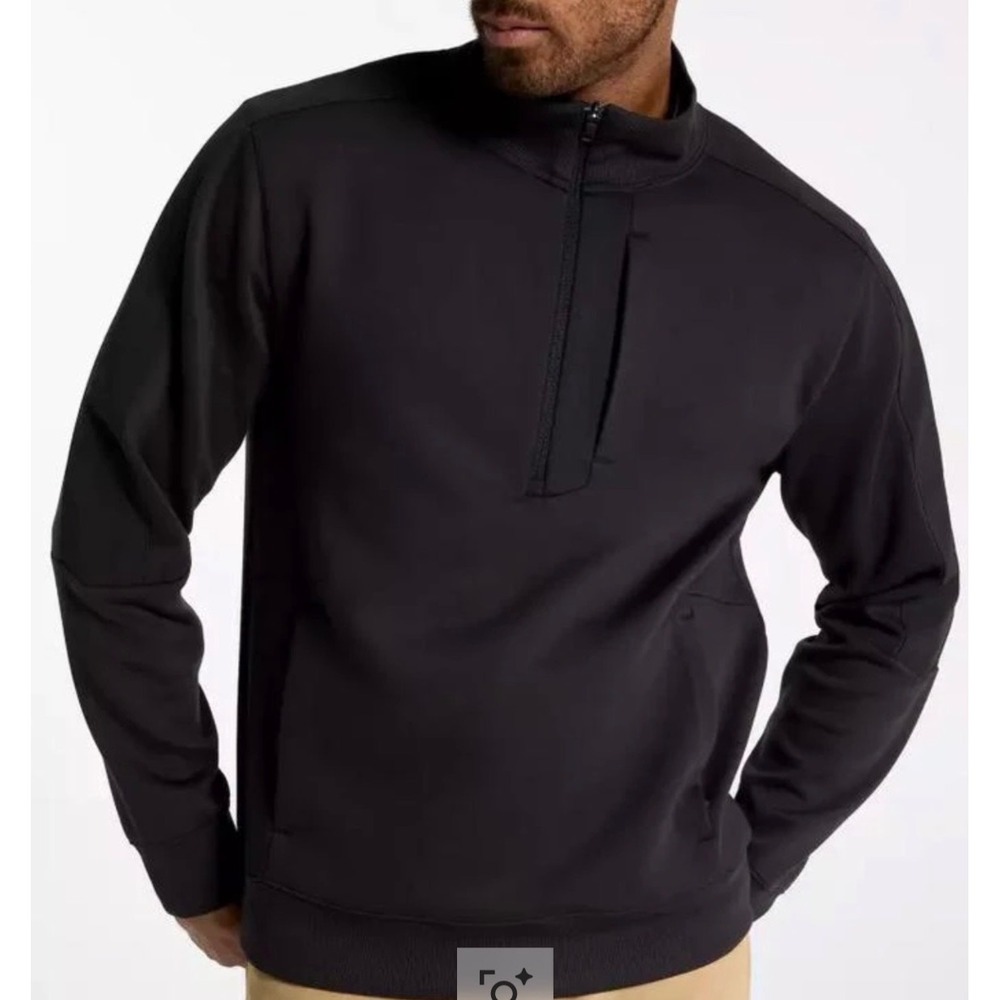 VRST Mens 1/4 Zip Pullover Black Active Performance Golf Wear UPF 50+ sz Large